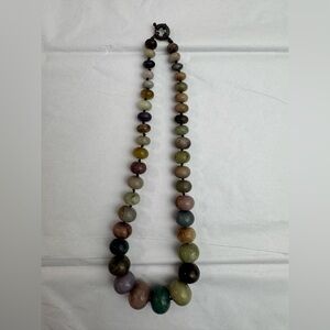 Multicolor Natural Stone Bead Necklace – Women’s Jewelry